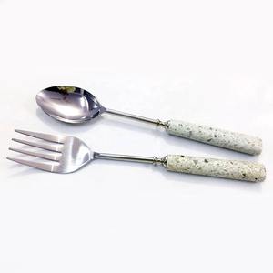 Juego de cubiertos para servir Chapado en plata de Portugal de acero inoxidable de increíble calidad, juegos de cubiertos con mango martillado para fiesta en casa - Product Image 5