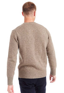 เสื้อสเวตเตอร์ไนลอนขนแกะสำหรับผู้ชายเสื้อสเวตเตอร์คอกลมสีล้วนแบบ80%/20% - Product Image 3