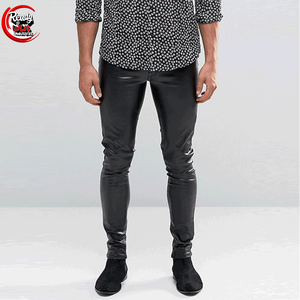 Pantalon en cuir pour hommes de Offre Spéciale fabriqué en usine de haute qualité Pantalon en cuir vierge de couleur noire pour hommes Pantalon cargo pour hommes - Product Image 5