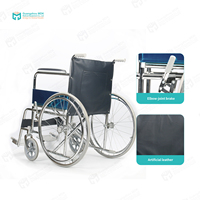 Fauteuil roulant manuel en acier inoxydable antirouille Repose-pieds en aluminium Chaise médicale pliable pour hôpital Soins à domicile