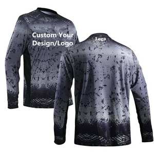 เสื้อตกปลาแขนยาวผ้าโพลีเอสเตอร์แห้งเร็วเสื้อตกปลาสำหรับผู้ใหญ่ป้องกันแสงแดดออกแบบได้ตามต้องการ - Product Image 6