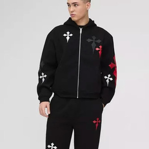 Meilleure quantité en gros dernière conception plaine hommes survêtements prix bas couleur unie sur mesure hommes survêtement avec capuche - Product Image 2