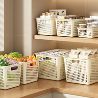 Panier de rangement en plastique, bac de rangement domestique, panier de tri pour cuisine, collations, légumes, jouets, panier rectangulaire