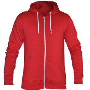 Sweat à capuche en molleton de coton à épaules tombantes surdimensionné avec fermeture éclair, tissu personnalisable, sans manches, tricoté, disponible dès maintenant - Product Image 1