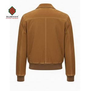 Blouson aviateur en cuir suédé A-2 fait main |   Veste aviateur en cuir véritable suède |   Vêtements d'extérieur minimalistes pour hommes |   Cadeau pour lui - Product Image 2