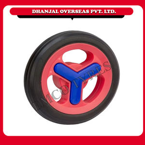 Venta al por mayor EMCO rojo 5 pulgadas neumático sólido 3 ruedas cochecito de bebé fabricante - Product Image 4