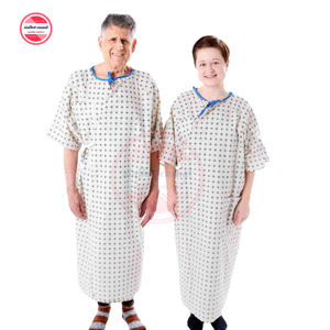 Unisex paciente vestido para Hospital | Alta calidad suelto paciente del Hospital impreso mangas cortas reutilizable Unisex vestido - Product Image 2