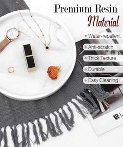 Elegante bandeja de baño redonda de resina Organizador esencial para una lujosa experiencia de spa en juegos de baño en casa - Product Image 6