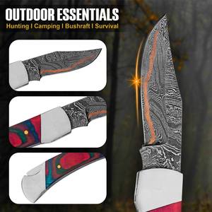 Damascus Folding <b>Knife</b> Industrial Grade 7-Inch Easy Carry Handmade <b>Pocket</b> <b>EDC</b> Hunting Camping OEM ODM Supported - Product Image 4