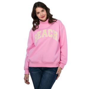 Sweat-shirts à col roulé amples en coton uni pour femmes, style streetwear, nouvelle collection automne/hiver, avec logo personnalisé - Product Image 5