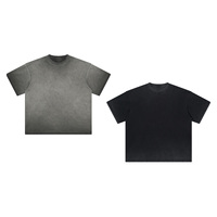T-shirt délavé à l'acide de bonne qualité High Street Hip Hop Logo personnalisé délavé à l'acide T-shirts délavés à l'acide pour hommes