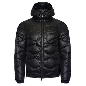 Blouson d'hiver matelassé surdimensionné pour homme, grande taille, avec logo personnalisé, col montant, à capuche, en toile antibactérienne - Product Image 1