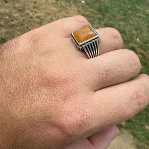 Bague de mode pour femme en argent 925 véritable saphir jaune avec diamant taillé bijoux en acier de qualité fine pour les fêtes - Product Image 1