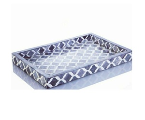 Plateau de service en incrustation d'os rectangulaire élégant de qualité supérieure pour la vente en gros d'une bonne combinaison de couleurs - Product Image 1