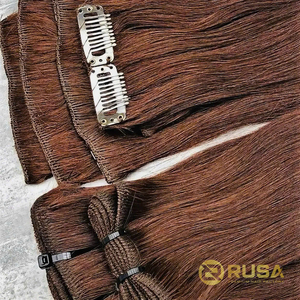 Extensions de cheveux naturels à clipser, couleur tendance 2026, super double drawn, pointes épaisses, pour salons et grossistes - Product Image 6