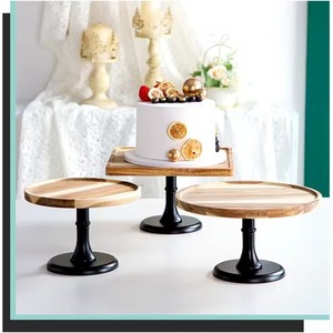 Support à gâteau en bois et résine support à dessert décoratif élégant pour fête d'anniversaire de mariage et utilisation de cuisine à domicile moderne d'Inde - Product Image 4