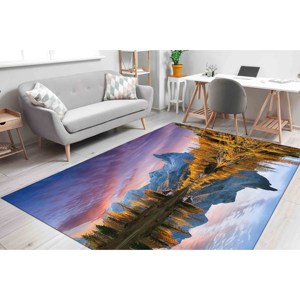 Tapis Paysage Dolomites Lac de Fédéra : Décoration d'intérieur lavable en machine, Tapis en chenille - Product Image 5