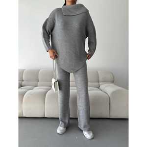 ชุดเสื้อสเวตเตอร์คอปกถักสำหรับผู้หญิง คอลเลกชัน 1555 - Product Image 6