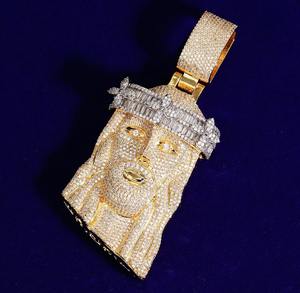 Colgante de estilo Hip Hop de Plata de Ley 925 personalizado para hombres populares Iced VVS Moissanite Diamond 18K chapado en oro buen precio - Product Image 5