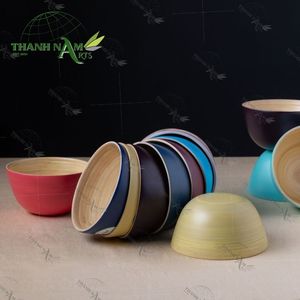 Customized Colorful Spun <b>Bamboo</b> Soup <b>Bowl</b> Handmade Eco Friendly <b>Bowl</b> for Kitchen and Dining - Product Image 6