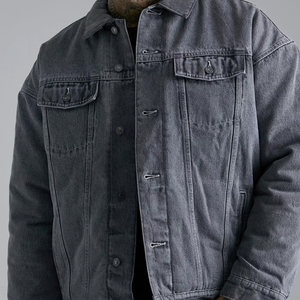 Veste en jean isolée de haute qualité en gros, confortable, rembourrée, automne, vintage, bouton, écologique, respirante, style unique - Product Image 3