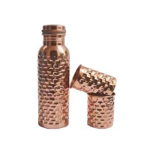 Unique Red Shiny Print <b>Copper</b> <b>Bottle</b> Sleek Stylish Water <b>Bottle</b> Perfect For Home Office Travel Yoga And Gift Use From India - Product Image 5