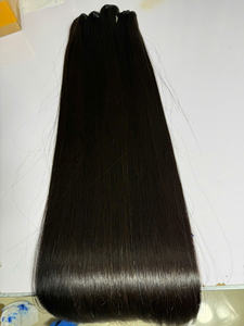 วิกผมถักจากผมจริงจากธรรมชาติ100% พร้อมหนังศีรษะเรียงตามแนวเดียวกันและมัดผมตรงคุณภาพสูงสีดำธรรมชาติ - Product Image 3