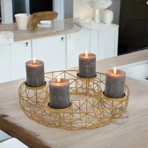 Acme Exports India's Gold Iron Metal <b>Candle</b> Holders with Four <b>Big</b> <b>Candles</b> Minimum Order 100pcs - Product Image 3