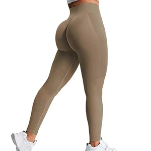 Mujeres Niñas Estiramiento Cintura alta Control de barriga Compresión Maratón Sudor Entrenamiento Sin costuras Scrunch Gym Leggings - Product Image 2