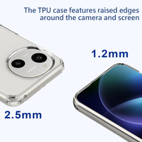 Transparansi Tinggi TPU Kualitas Unggul Fitur Unik Casing Pelindung Tahan Guncangan Anti Jatuh Desain Sederhana Modis untuk Ponsel.