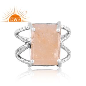 แหวนเงินแท้ประดับพลอยรูไทล์สีทองธรรมชาติ ดีไซน์วงแหวนแยกส่วน รุ่นใหม่มาแรงปี 2026 ผู้ผลิตเครื่องประดับตามสั่ง - Product Image 2