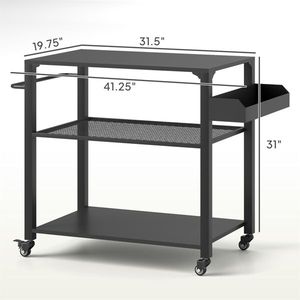 Multi-Application <b>Foldable</b> Camping Cart 4 Grill Cart <b>for</b> Beach Hiking <b>Garden</b> Tool Storage Shopping Steel Plastic Platform OEM - Product Image 5