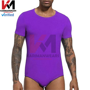 เสื้อบอดี้สูทผ้าฝ้ายสแปนเด็กซ์สำหรับผู้ชายเสื้อวันพีซออกแบบโลโก้ได้ตามต้องการ - Product Image 3