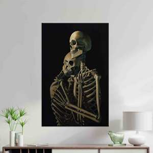 Lienzo Impreso: Diseño Moderno de Pareja de Calaveras de Halloween, Lienzo Enrollado - Product Image 1