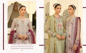 ชุดสูท shalwar kameez ผ้าชีฟองปักลายสำหรับผู้หญิงชุดปาร์ตี้อินเดียและปากีสถาน - Product Image 3