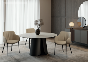 Modern Upholstered Faux Leather <b>Chair</b> With Metal Legs For Dining Room Furniture - Product Image 2