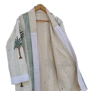 เสื้อแจ็กเก็ตพิมพ์ลายโบราณสำหรับทุกเพศ,เสื้อโบฮีเมียนคานทาแฟชั่นแขนยาวพิมพ์ลายทำด้วยมือพร้อมเข็มขัด - Product Image 1