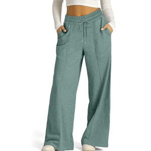 กางเกงโยคะขายาวผู้หญิง ระบายอากาศได้ดี แห้งเร็ว สวมใส่สบาย ทรงขากว้าง เอวสูง จากผู้ผลิตเสื้อผ้า - Product Image 1