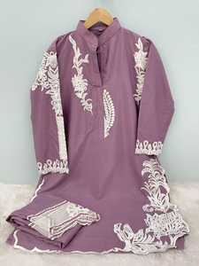 Conjunto de Cordón de Diseñador de Tela de Seda Chinon Pesada, Hermosa, Estilo Indio Pakistaní, con Lindo Trabajo, Estilo Bollywood, Informal, para Bodas y Fiestas - Product Image 4