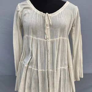 Vêtements décontractés Lavable Logo personnalisé Robe de maison en coton surdimensionné avec poches Mesdames Couleur unie Slim Style bohème imprimé - Product Image 1