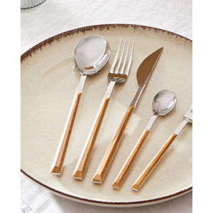 Couverts Ensemble de couverts en acier inoxydable 100% Design personnalisé Poignée Couleur Marron Ombre Ensemble d'argenterie Vaisselle Miroir Polonais - Product Image 5