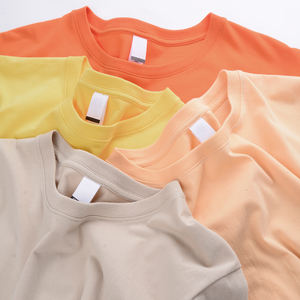 Venta al por mayor logotipo personalizado impreso 100% algodón peinado camiseta Unisex 180 gramos cuello 20 colores manga corta Casual sólido suelto en blanco - Product Image 6