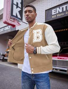 Chaqueta de bombardero de mezcla de lana de alta calidad OEM Fabricante Letterman Jacket Stand Forro acolchado Bordado Béisbol Varsity Track - Product Image 1