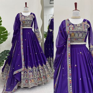 Lehenga Choli de Henixa Creation, Alta Demanda, Verano 2025, para Bodas y Fiestas, Largo hasta el Suelo, Corte Ajustado, Secado Rápido, Estilo Indio Pakistaní - Product Image 2