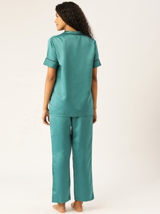 Conjunto de pijama de seda para mujer, ropa de dormir de 2 piezas, de lujo, de diseñador, vestido de noche de satén - Product Image 3