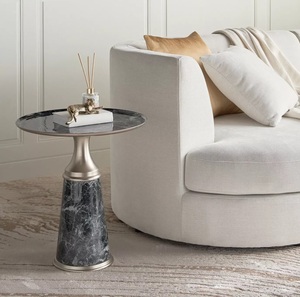 เฟอร์นิเจอร์ห้องนั่งเล่นโลหะทรงกลมโต๊ะกาแฟโซฟาข้างเตียงโต๊ะน้ำชาทำด้วยมือ - Product Image 4