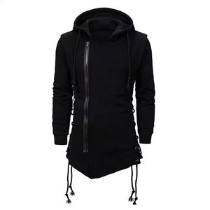 Vente en gros de sweat à capuche zippé pour hommes design professionnel coupe régulière tenue décontractée à la mode style de rue fermeture éclair solide 100% coton - Product Image 4