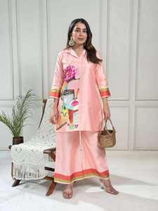 <b>Top</b> Trending Vetican Figure Print <b>Kurti</b> with palazzo for Traditional Ethnic Wear for Womens Wedding Festive & Party Occasions - Product Image 2