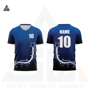 Maillot de football d'entraînement personnalisé unisexe, club, séchage rapide, 100% polyester, col en V, manches courtes, uniforme de football - Product Image 3