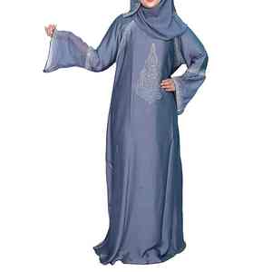 Último Eid nuevo diseño satén diamante Dubai Abaya diseños ropa islámica Abaya mujeres musulmán vestido frente abierto Abaya - Product Image 5